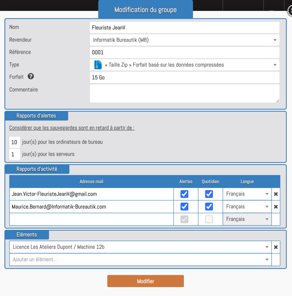 Seuils d'alertes personnalisés