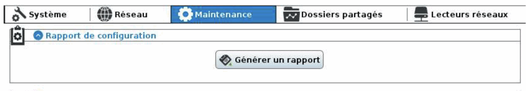 Le Rapport de configuration 1 Générer un rapport de configuration